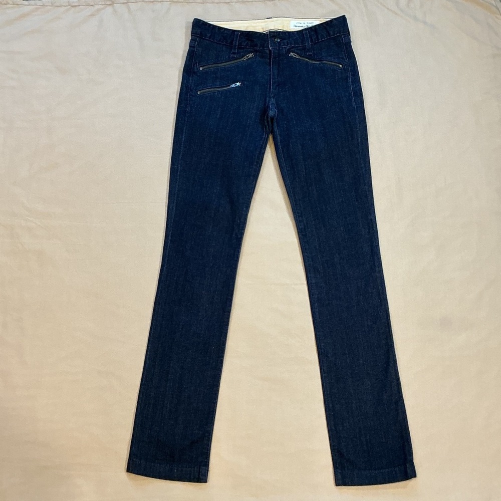 Rag & Bone Denim Jeans Handmade in New York Skinny Leg Cardet Zip Pockets 24